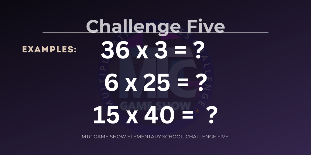 Examples of Challenge 5 questions